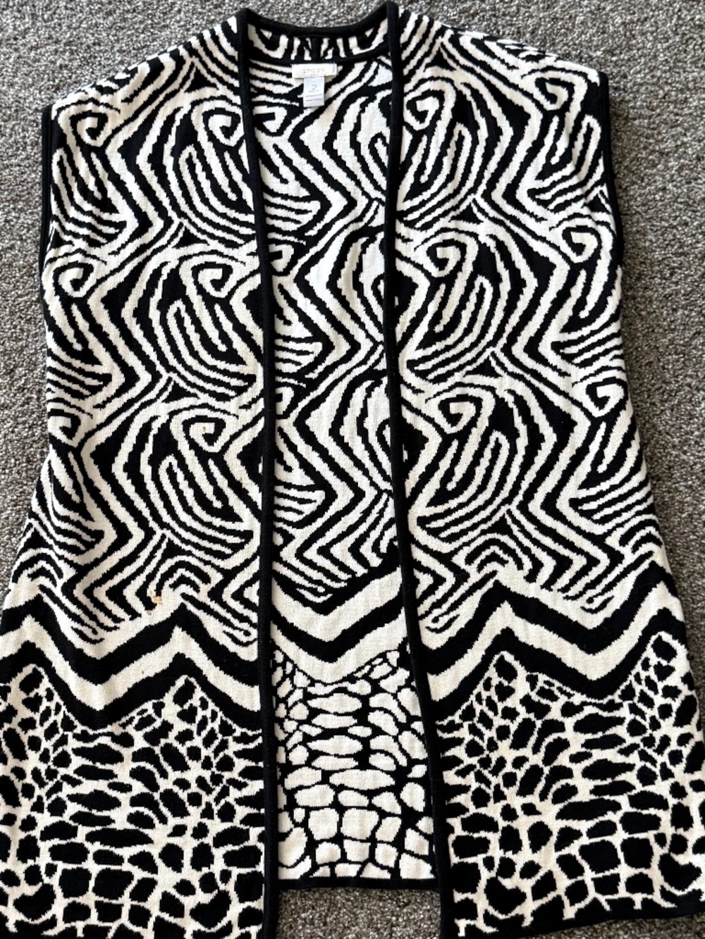 Woman's Black & Thick Vest by Chicos in size 2 (Large)